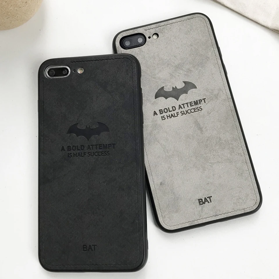 Fabric Bat Vintage Case For iphone 7 Plus XS MAX XR X SE 5 5s 6 6s 8 XiaoMi A2 Lite A1 RedMi 6A 5A Note 4X Cloth Art Cover |