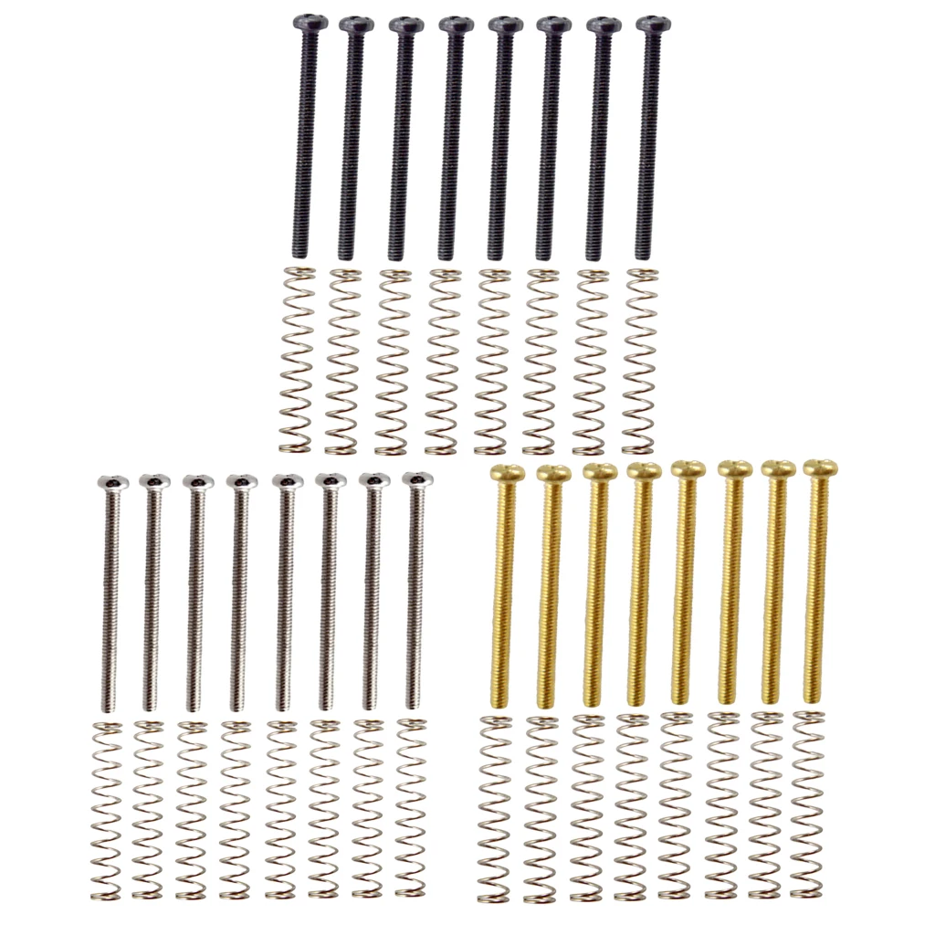 8 Pieces Metal Electric Guitar Humbucker Dual Coil Pickup Frame Screws w/ Springs Accessories | Спорт и развлечения