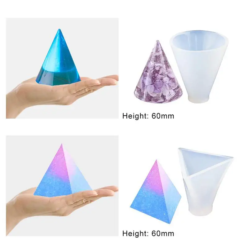 4 пакета пирамиды силиконовые формы литья конусные эпоксидные для Orgone украшения