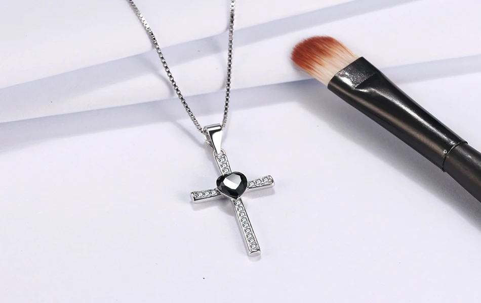 ORSA JEWELS, подлинное 925 пробы Серебряное сердце с подвеской в виде Креста для женщин, ожерелья AAA CZ, Модные женские ювелирные изделия ASN88