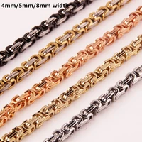 7 40 inch 468mm 316l stainless steel mens byzantine box link chain necklace or bracelet bangle