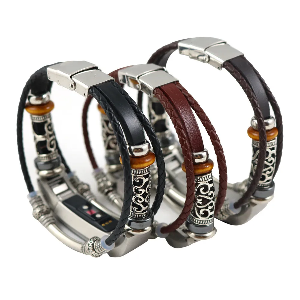Новые модные ретро часы ремешок Замена кожаный для Fitbit Alta/Fitbit Alta HR 15J Прямая