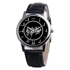 Часы женские, аналоговые с круглым циферблатом, из искусственной кожи, кварцевые, унисекс