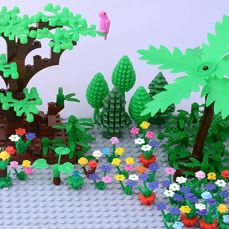 10 шт./лот 4 см куст кустарник DIY Кирпич Блок MOC запчасти трава растения дерево