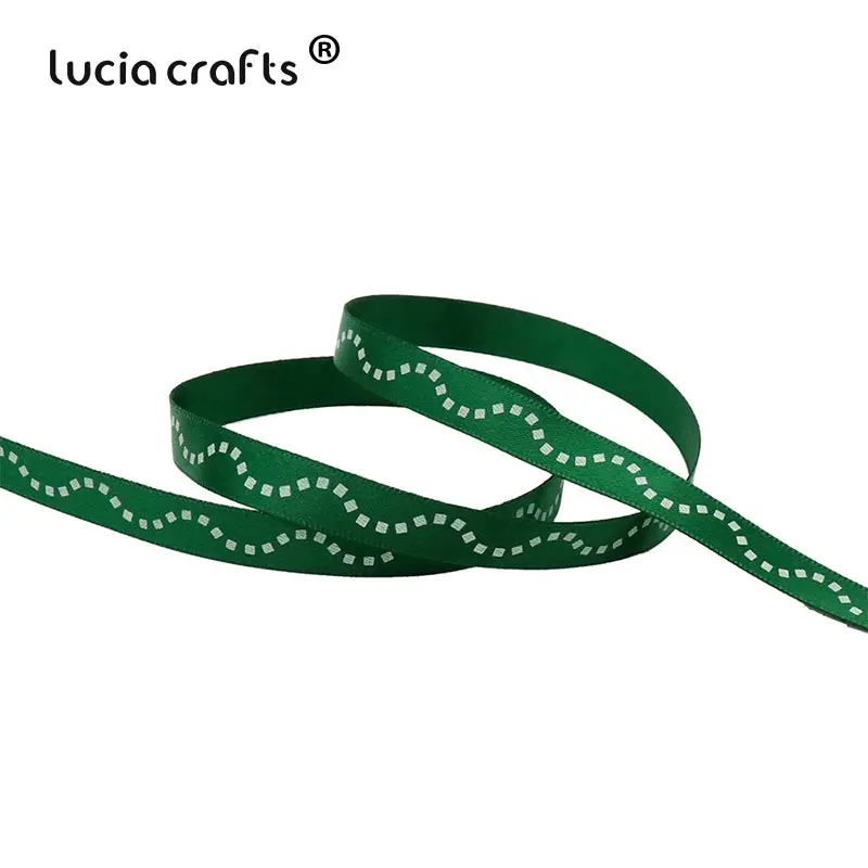 Style 27 5yards Lucia crafts 5 ярдов/12 ярдов 10 мм печатные рождественские корсажные/атласные ленты DIY рождественские вечерние упаковочные материалы T0502 - Цвет: Style 27 5yards