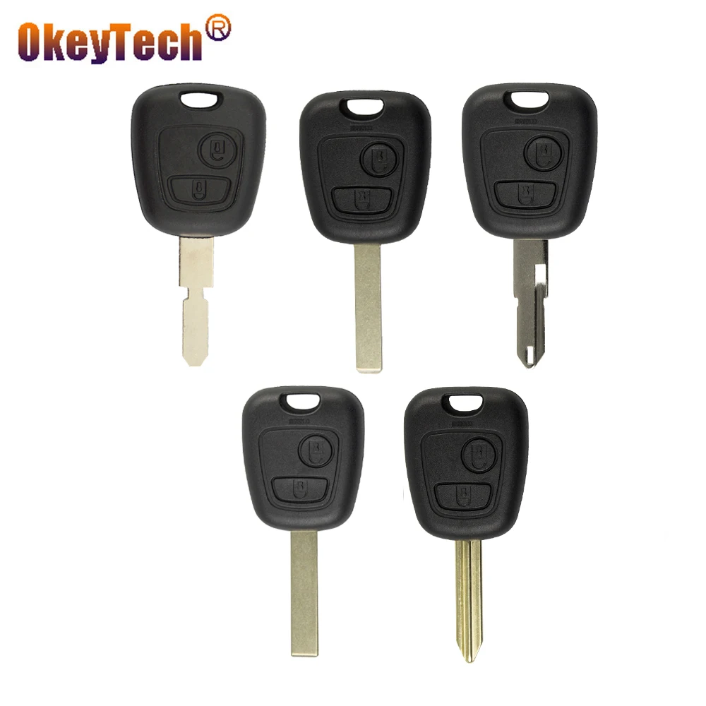 

OkeyTech 2 Button Car Key Shell Case Fob For Peugeot 107 207 307 407 206 306 406 Citroen C1 C2 C3 C4 Saxo Xsara Picasso Berlingo