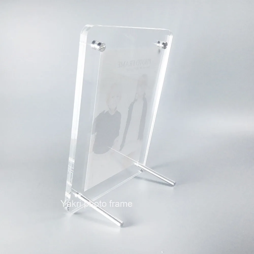 Круглая угловая акриловая стойка для фоторамки винтовая рамка дисплея PF023-2 | Дом