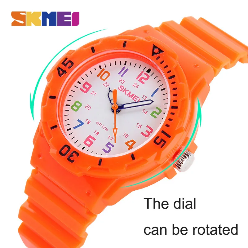 Fashion SKMEI Casual Kids Watches 5bar Waterproof Quartz Wristwatches Jelly Kids Clock Children Watch Montre Enfant 1043