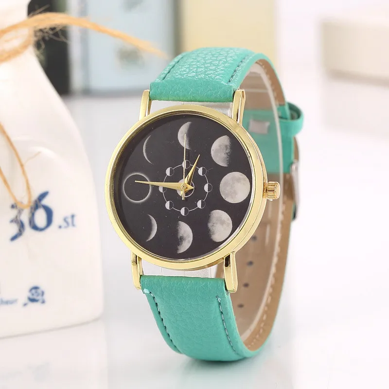 Moon Phase астрономические часы с космическим мотивом Модные женские кварцевые