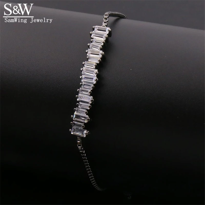 5 шт. Шарм бар браслет со слайдером блестящий белый одежда высшего Качества