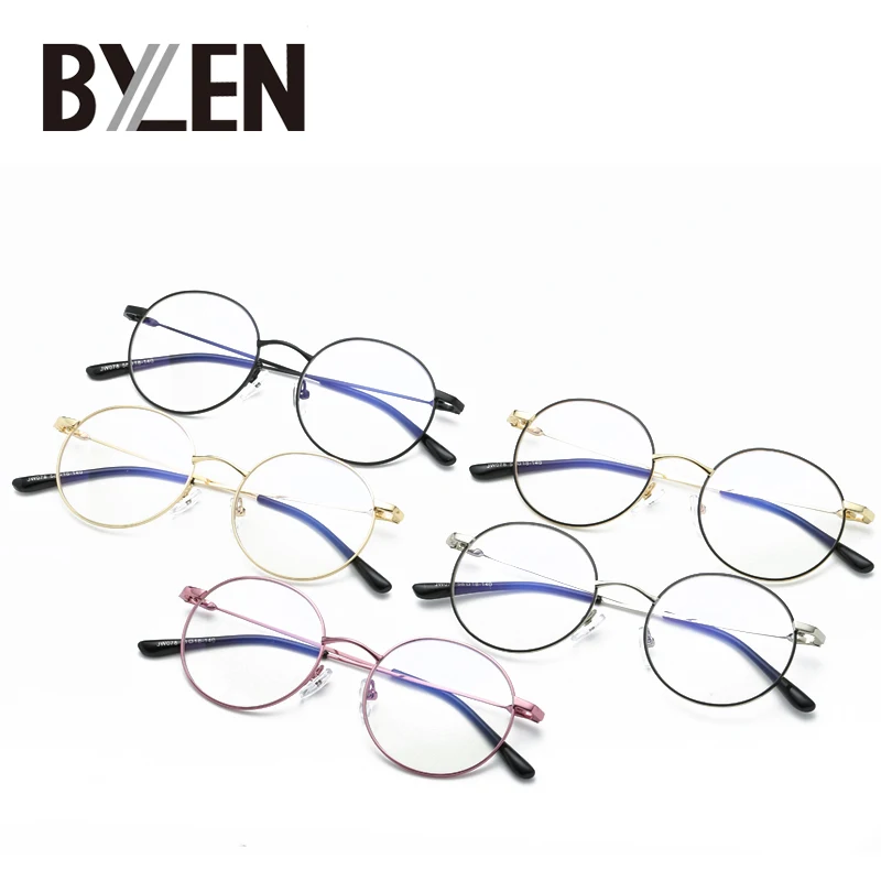 Vintage Round Glsses Frames Women Men Retro Metal Clear Lens Glasses Frame Unisex Nerd Anti-radiation Spectacles Eyeglass | Аксессуары