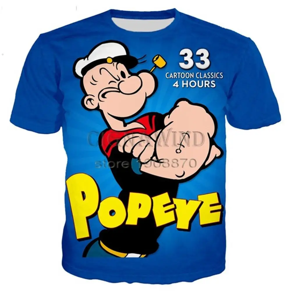 15 Новая классическая серия popeye футболка для мужчин и женщин с 3D принтом Новинка модная футболка хип хоп Уличная Повседневная летняя футболка - Color: 15