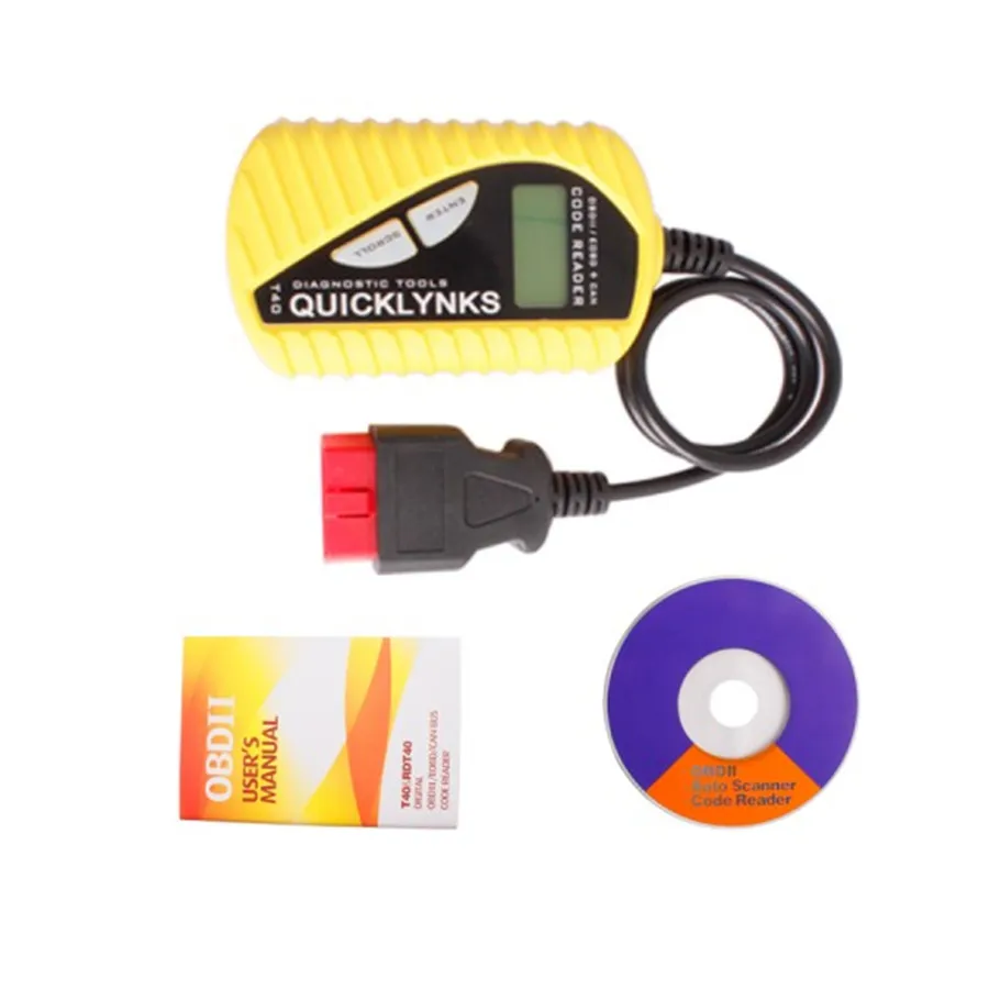 Новое поступление T40 сканер QUICKLYNKS Многоязычный CAN OBDII считыватель кодов