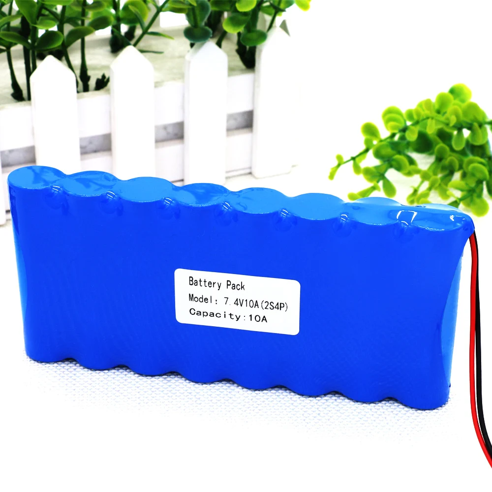 KLUOSI 7,4 V 8,4 V 10000mAh 2S4P аккумулятор 18650 Аккумулятор 10Ah аккумуляторная батарея для велосипедных фар/CCTV/камеры/Электрический