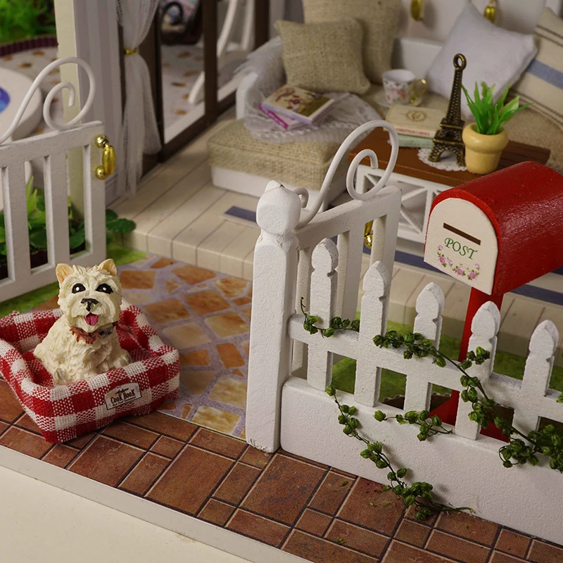 Милая комната DIY деревянный дом Miniaturas с мебели DIY Миниатюрные домики кукольный домик игрушки для детей Рождество и день рождения A25