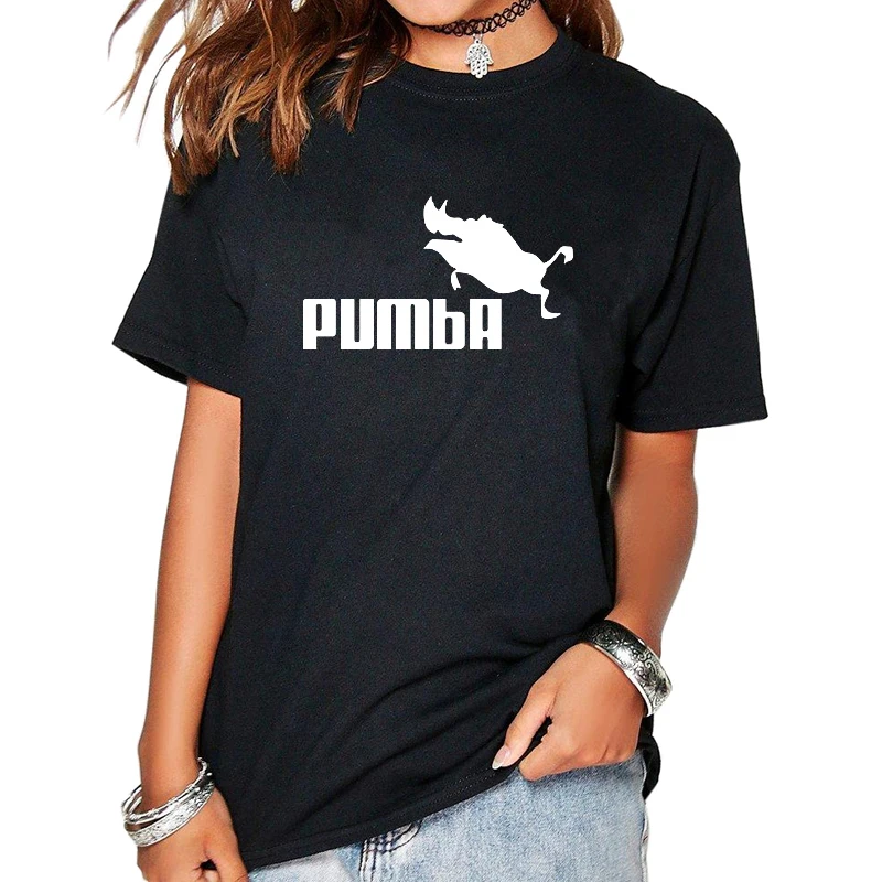 2019 Funny Tee Cute T shirts Women Pumba Letter short sleeves cotton Tees Tops Female tshirt summer t-shirt women geek | Женская одежда