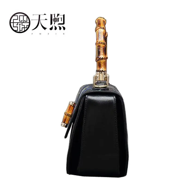 Сумка мессенджер Pmsix2017 из бамбуковой кожи|messenger bag|shoulder messenger bagbamboo bag |