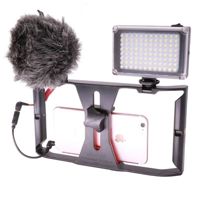 Ulanzi Smartphone Video Handle Rig Filmmaking Stabilizer Case movie youtube videos/ get Led Light &amp Rode VideoMicro microphone |