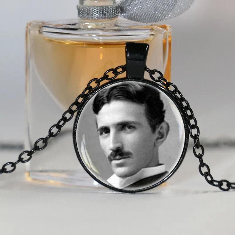 Nikola Tesla фото колье ошейник науки ювелирных изделий из серебра Мужская цепочка|silver