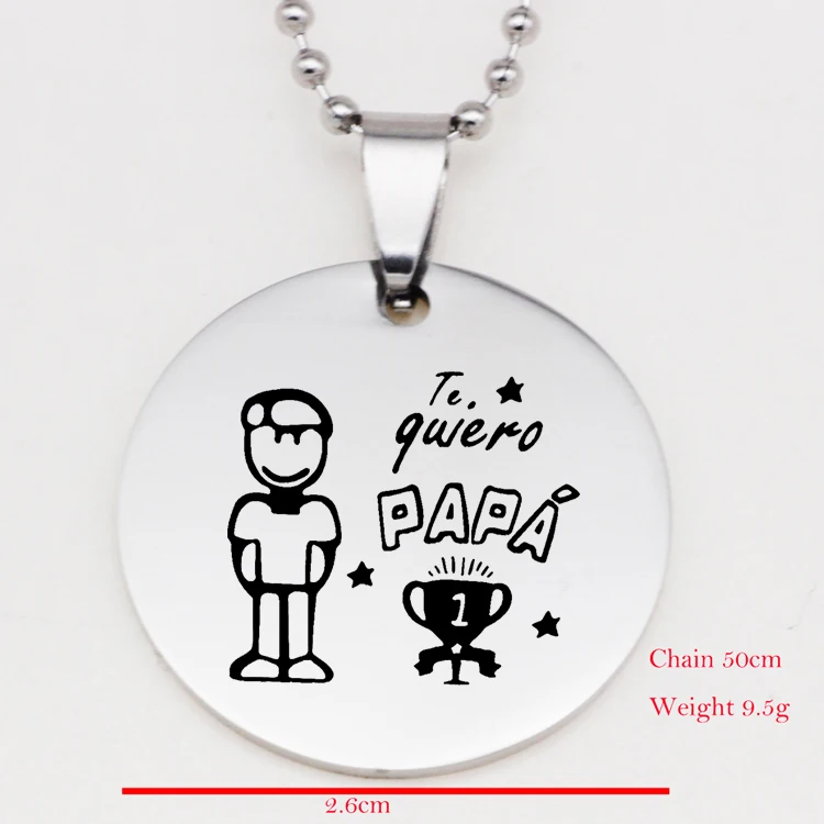 TE quiero PAPA ожерелье из нержавеющей стали Acero неизбежное ювелирные изделия для отца