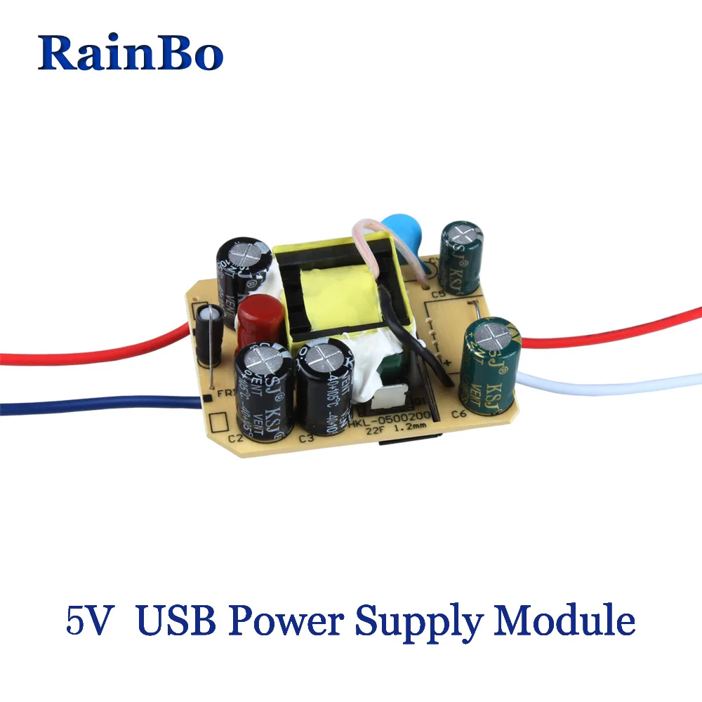 RainBo 5 В USB источника питания модуль 2.1A мобильного телефона зарядки Вход AC100 ~ 240