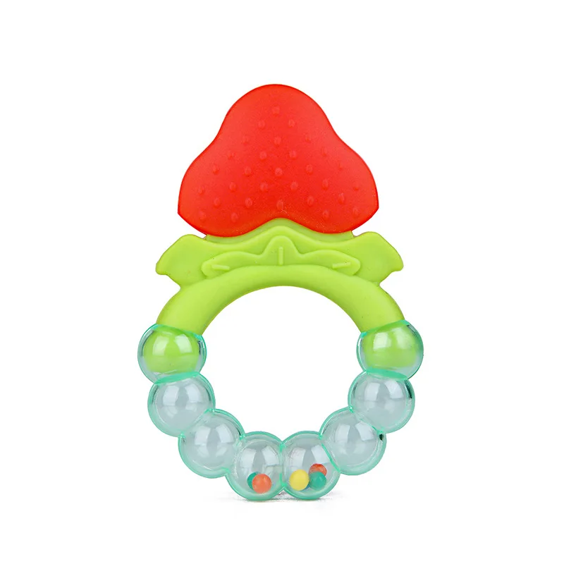 Silicone Baby Teether Environmentally Safe Bell Teeth Molar Stick Rattle Gel for Kids BPA Free | Мать и ребенок
