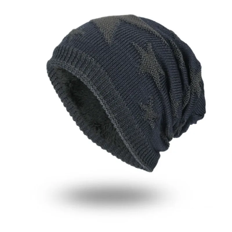 Новая теплая шапочка в форме звезды, вязанные Skullies бини, зимние шапки для мужчин и женщин, шапки Gorras Bonnet, толстая шапка плюс бархатная тюрбан - Цвет: color 5
