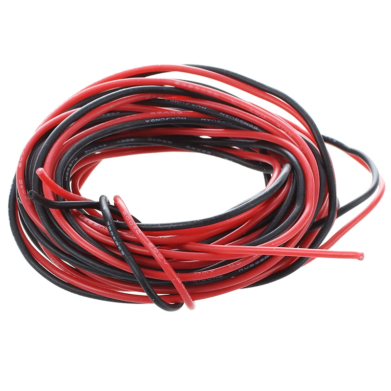 LIXF 2 провода электрические 3 м 1 4 мм No.26 Красный Черный Гибкий силикон|wire electric|cable