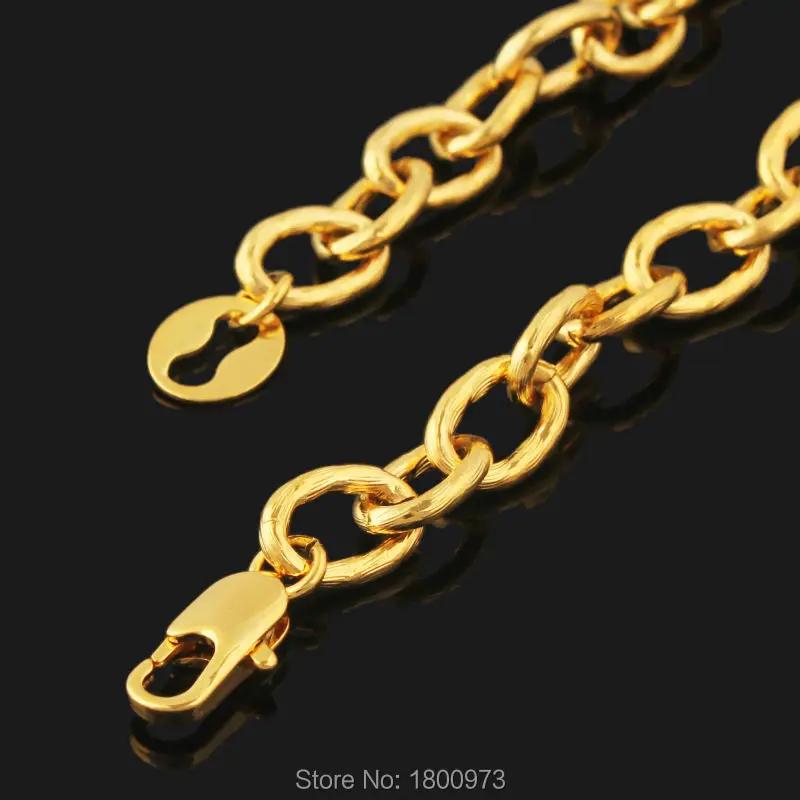 Классический Большой Круг Звено Цепи Золотое заполненное ожерелье для женщин