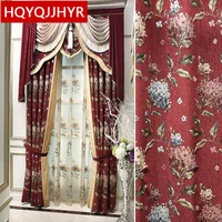 american garden style luxury jacquard curtains with high grade custom embroidery voile curtain for bedroom living room kitchen