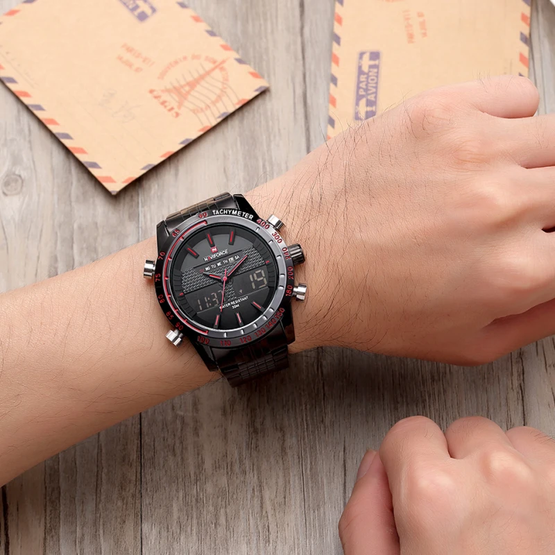 Часы наручные NAVIFORCE мужские кварцевые стальные аналоговые