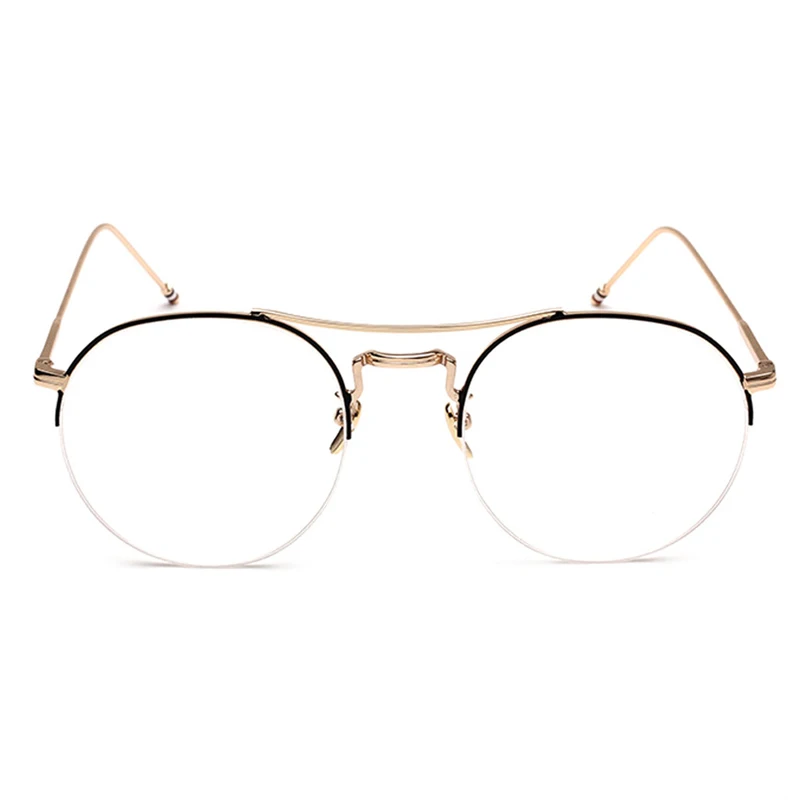 Мужские и женские круглые очки Nerd полуоправа прозрачные Линзы для очков |