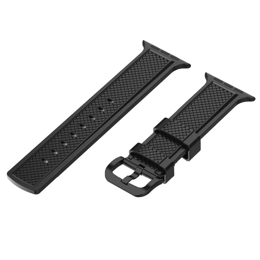 Силиконовый ремешок для Apple Watch band 44 мм 40 iWatch 42 38 мягкий ромбовидный браслет часов
