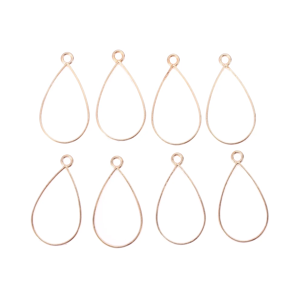Style2-Gold 8 шт. пустые рамки подвески ювелирные изделия DIY квадратный/круглый геометрический полый прессованный цветок смола делая инструменты аксессуары подвеска рамка - Цвет: Style2-Gold