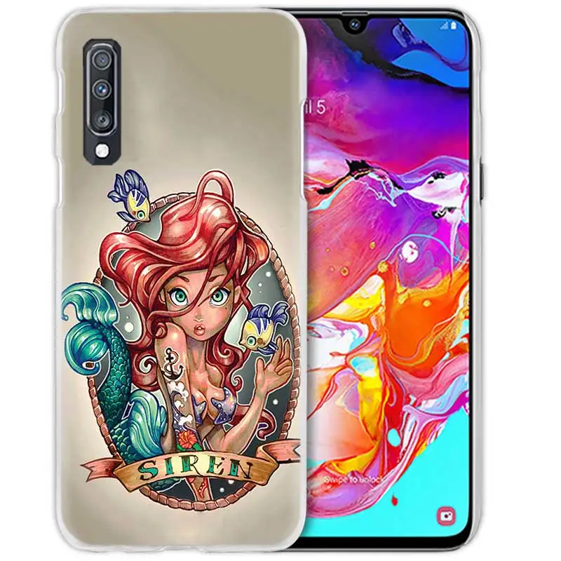 01 Принцесса Ариэль маленькая чехол с русалкой для samsung Galaxy M40 A50 A80 A70 A60 A40 A30 A20e A10 J4 J6 плюс J8 жесткий чехол из поликарбоната - Цвет: 01