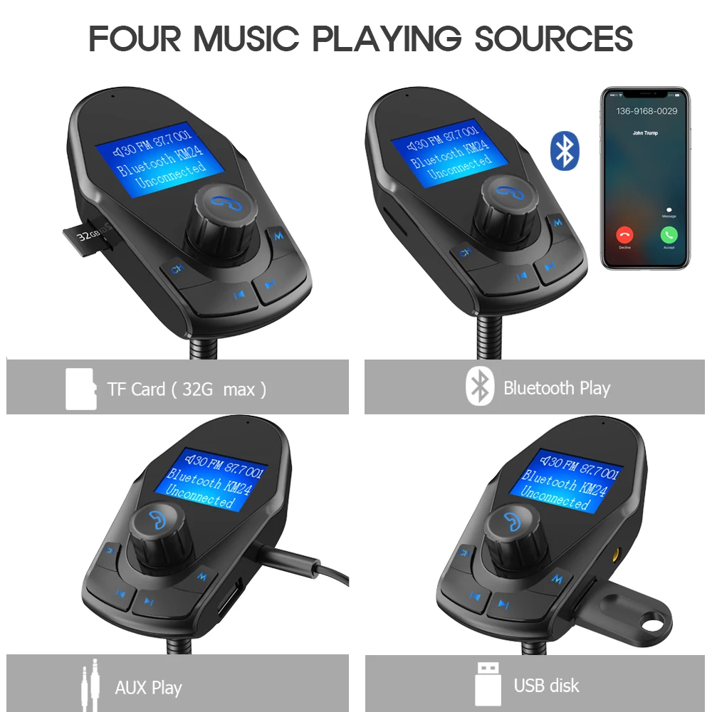 Автомобильный MP3 плеер Nulaxy fm передатчик Bluetooth автомобильный комплект