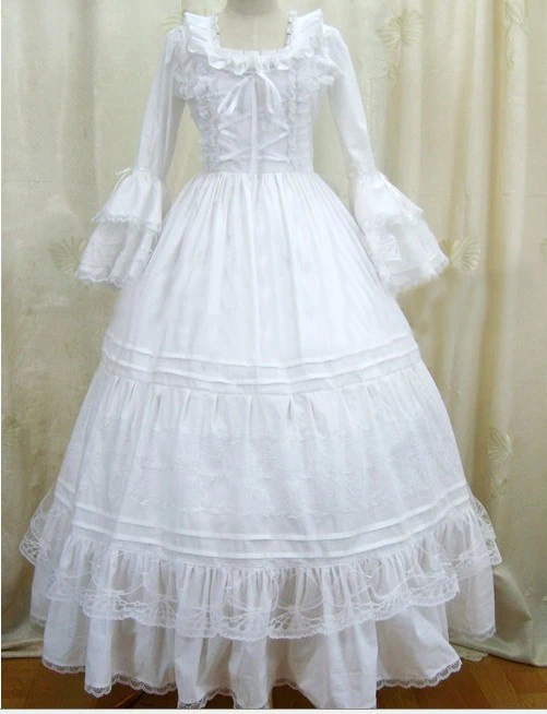 

Gothic White Cotton PUNK Lolita Dress Costumes