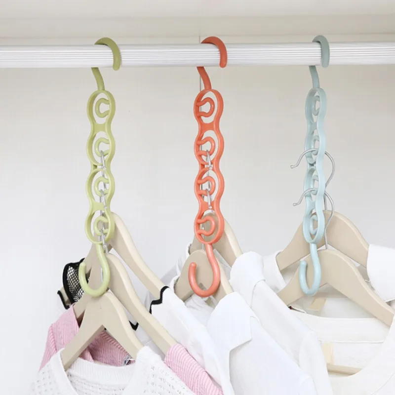 Креативная вешалка для хранения с 4 кольцами многослойная пластиковая защитой от