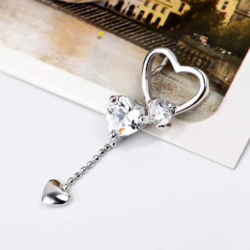 Кулон в виде сердца из стерлингового серебра 925 пробы Очаровательные