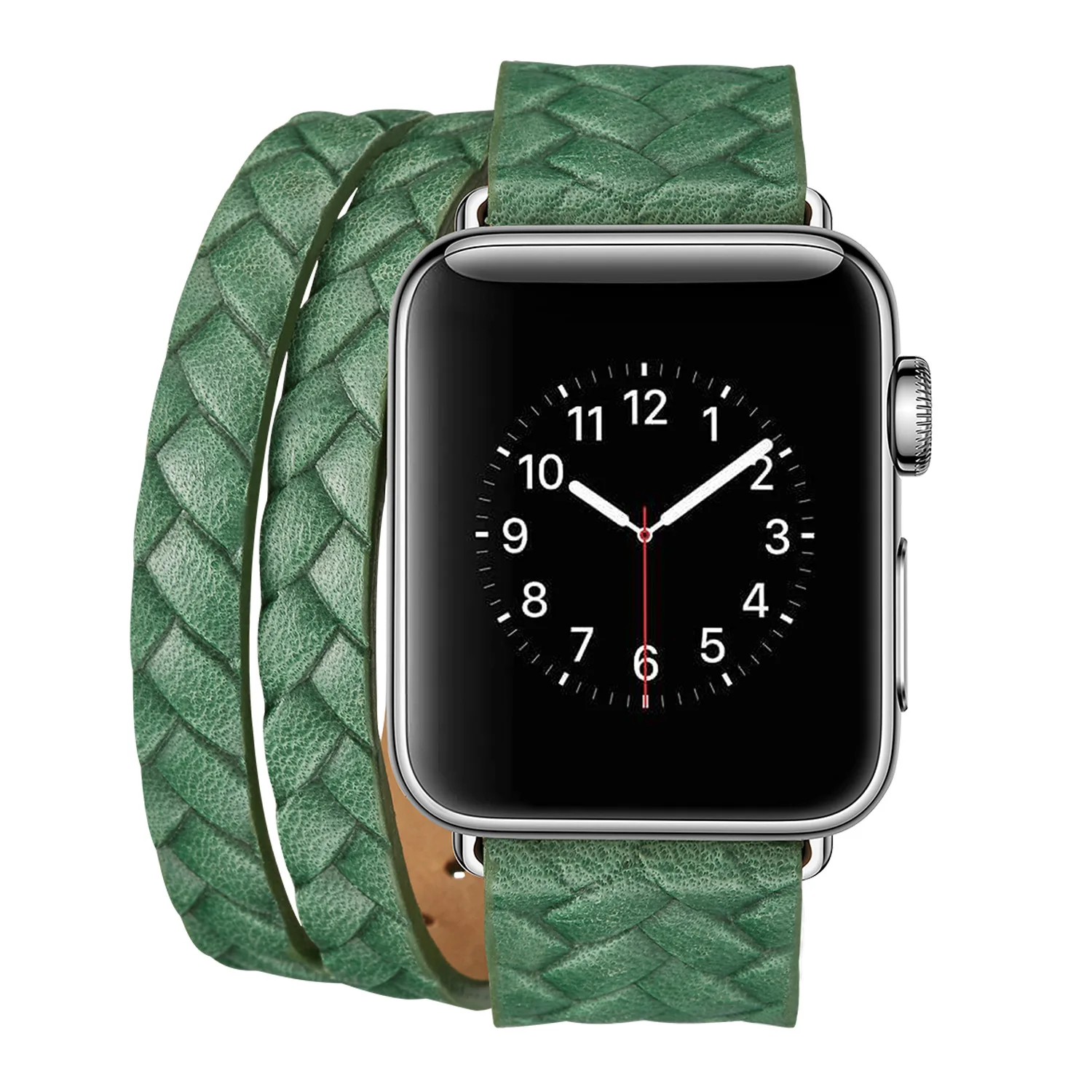 KLFS рельефный ремешок для Apple Watch ремешок кожаный ремешок с двойным кожаным ремешком 38 42 40 44 мм