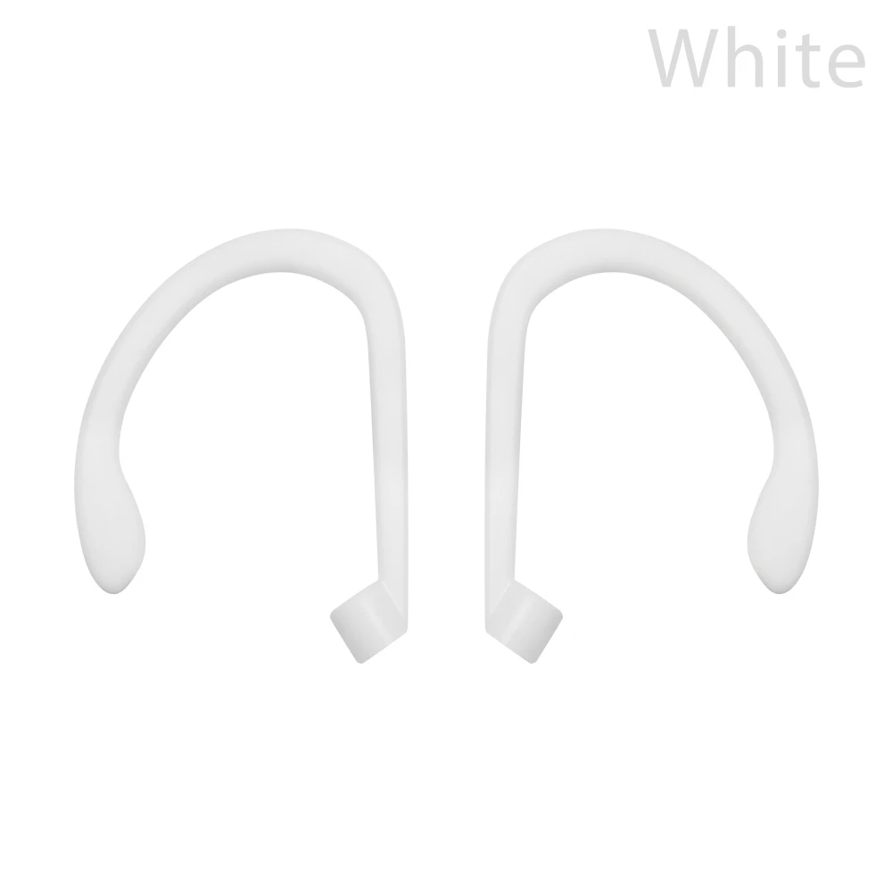 Белый 1 пара, модные наушники, держатель для Apple Airpods, наушники, наушники, анти потеря, ушной крючок, ремешок для Air Pods, силиконовый ушной крючок - Цвет: Белый
