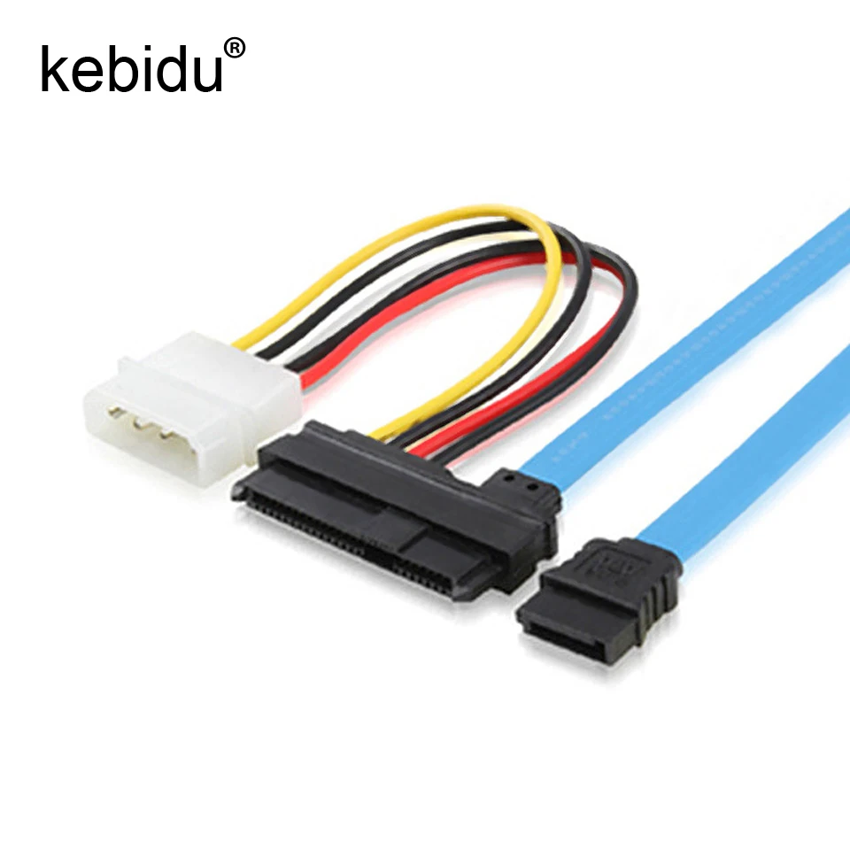 

kebidu for Hard Disk Drive 7 Pin SATA Serial Female ATA to SAS 29 Pin Connector Cable&4 Pin Male Power Cable Adapter Converter