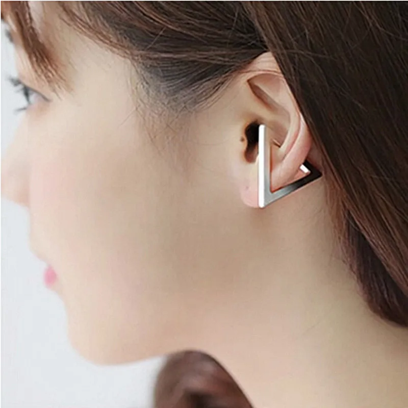 EC632 Brincos 2018 Perlas Pendientes Earing Bijoux треугольные Клипсы Серьги-манжеты для женщин