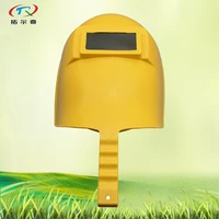 welding helmet hand hold auto darkeing welding mask helmet full automatic inner lithium cell and solar power yellow sf051100