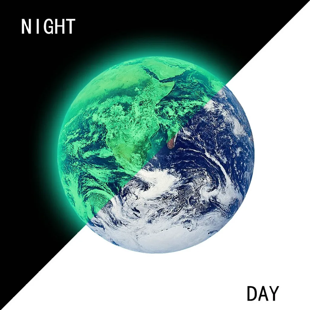 30 см 3D светится в темноте наклейка на стену с большой луной флуоресцентная