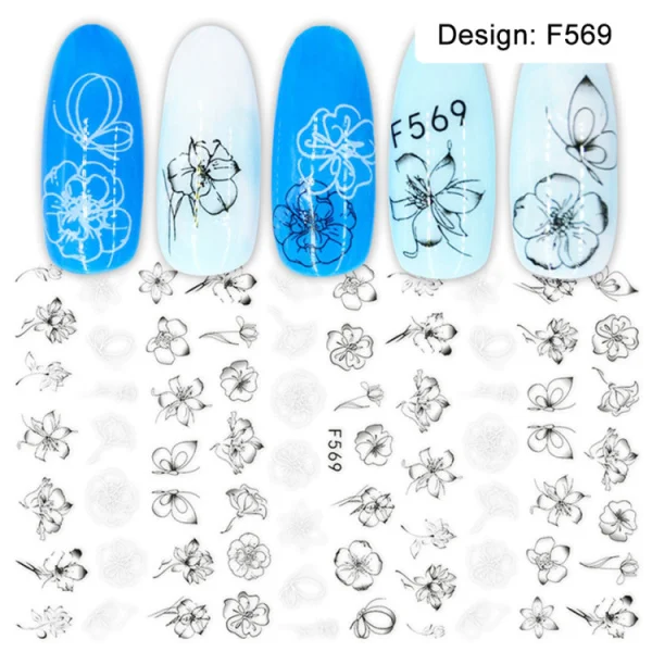 F569 1 шт Alphabe наклейки для ногтей 3D DIY наклейки для ногтей очаровательные буквы штамп для дизайна ногтей Наклейка тонкий клей Маникюр ломтик CHCA100-108/F - Цвет: F569