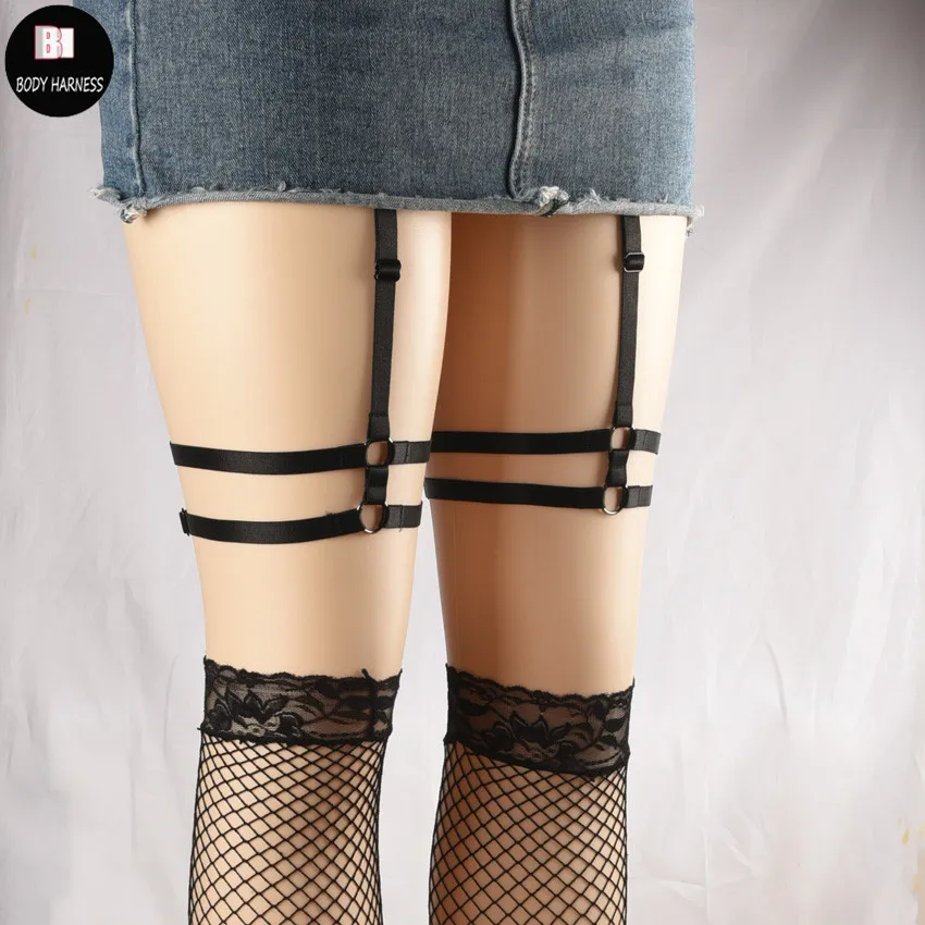 Харадзюку готический новый подвязка для свадьбы ручная работа черная ножка пояс