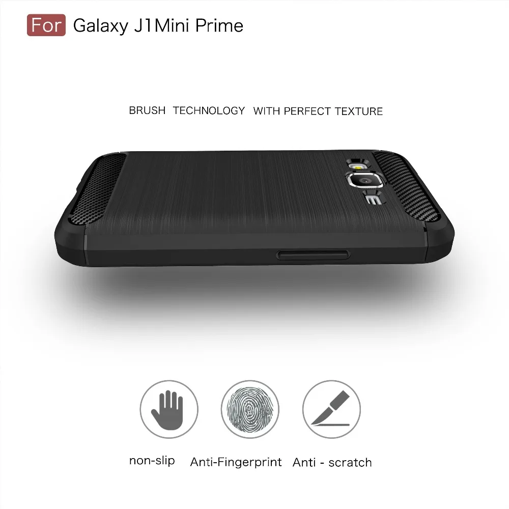 New 5 Colors Soft Carbon Fiber Case For Samsung Galaxy J1 Mini Prime Texture Brushed Silicone Phone TPU Back Cover |