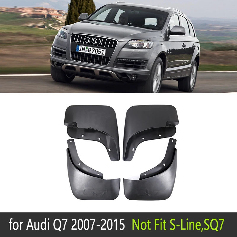 Fit except SLINE SQ7 Для Audi Q7 4L 2007~ брызговик крыло брызговики Всплеск клапаном аксессуары для брызговиков 2008 2009 2010 2011 2012 2013 - Название цвета: Fit except SLINE SQ7