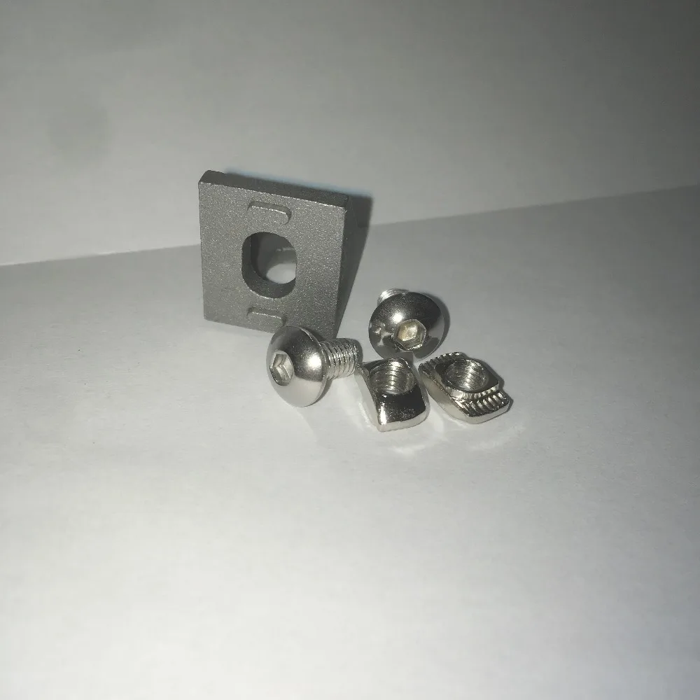 10 комплектов 2020 угловой кронштейн + 2 шт M5 * 8*2 черные винты с круглой головкой 2шт